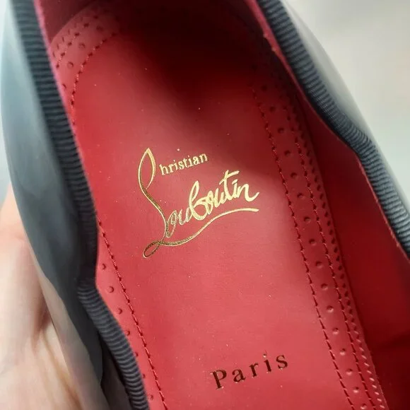 Christian Louboutin MENS Dandelion Black Patent Loafer Shoe